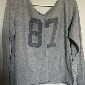 Aeropostale Heather Gray Off the Shoulder Top